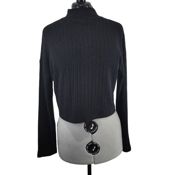 Topshop Tops - Topshop Ribbed Mock Neck Sweater Black Long Sleeve NWT Size 10